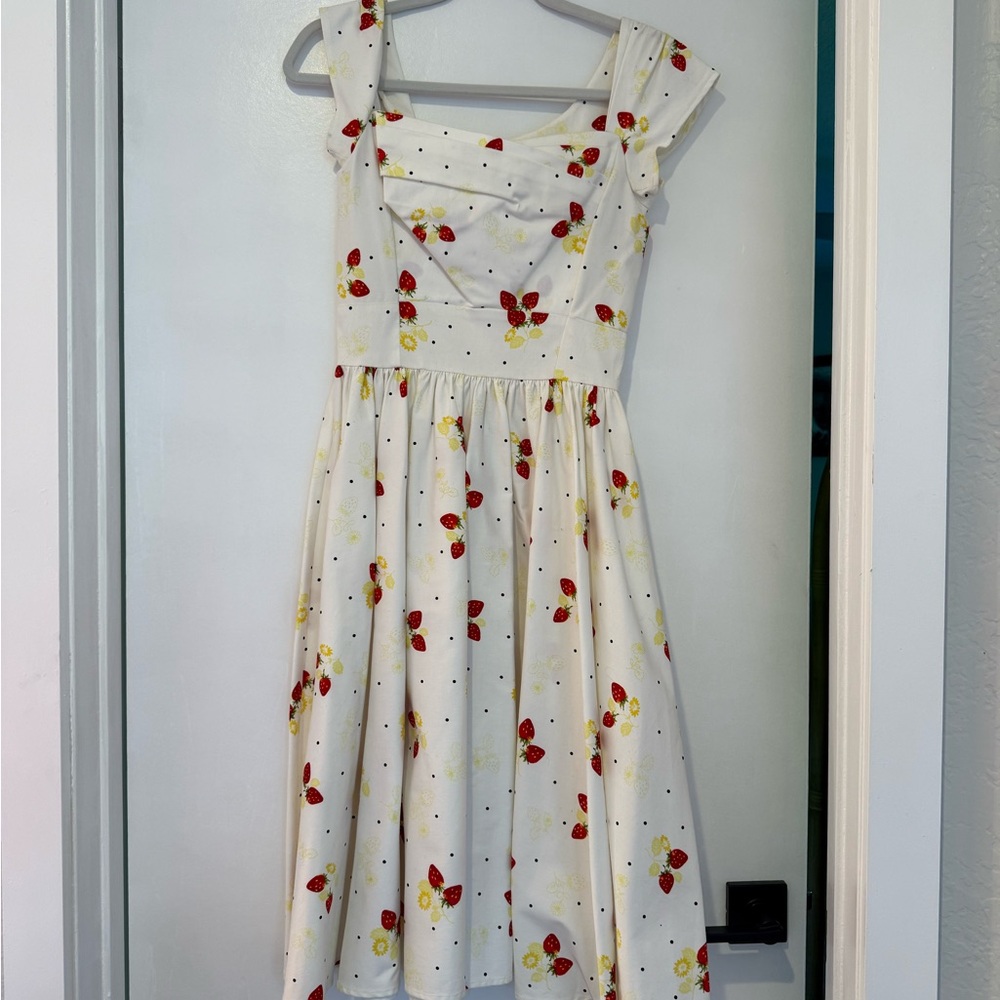 Stop Staring 1950s style Strawberry Print Swing Dress